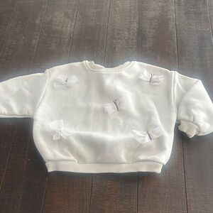 Zara Cream Kids Sweatshirt with Bow Details